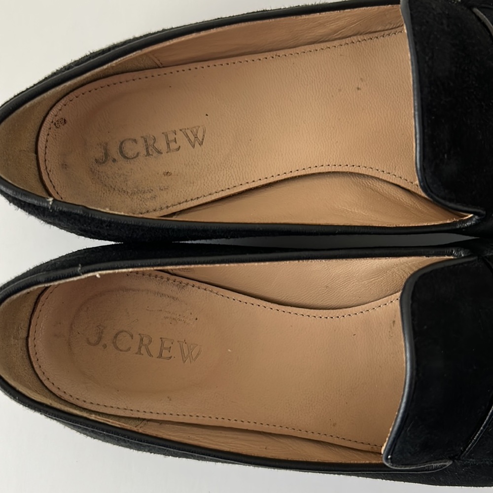 J. Crew Georgie Suede Penny Loafer Shoes Black 7 - Picture 13 of 13